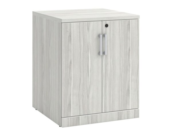 Mobile Locking Double Door Storage Cabinet - Silver Birch