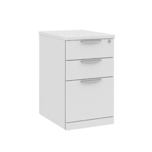 3 Drawer Locking Mobile Pedestal - 26.5" - White