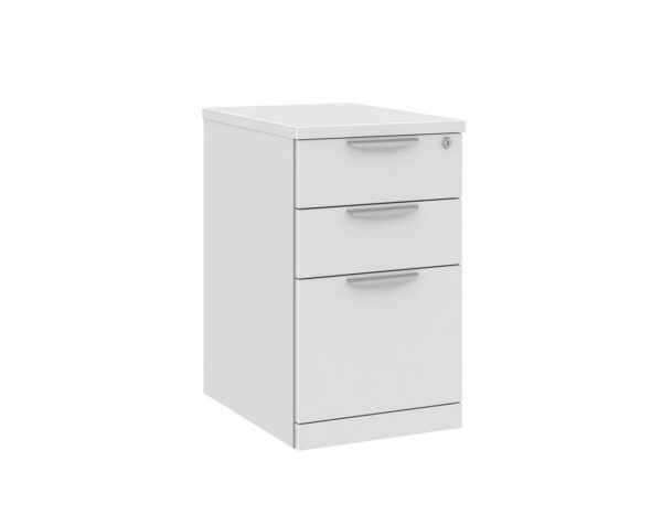 3 Drawer Locking Mobile Pedestal - 26.5" - White