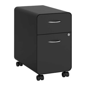 Rounded Metal Mobile Pedestal - Black