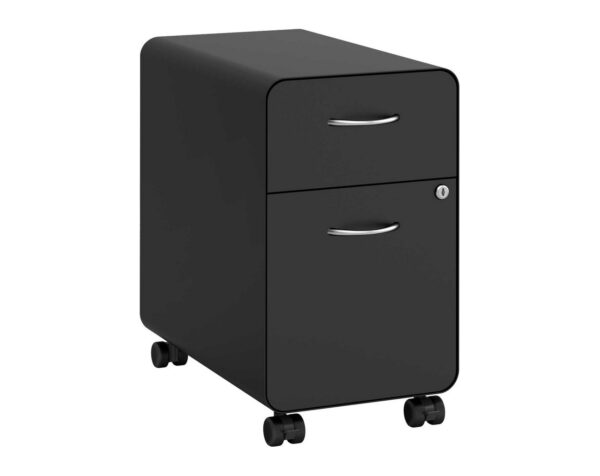 Rounded Metal Mobile Pedestal - Black