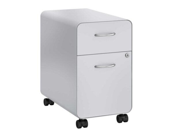 Rounded Metal Mobile Pedestal - Silver