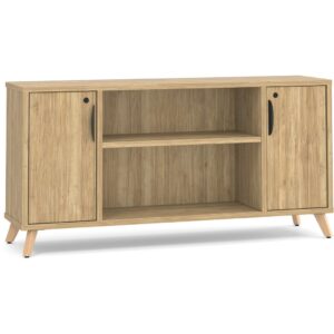 Signature Narrow Storage Credenza - Aspen - Natural Oak