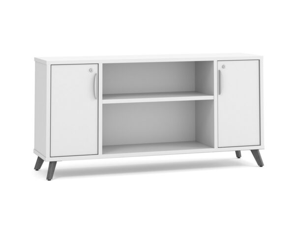Signature Narrow Storage Credenza - White - Newport Grey